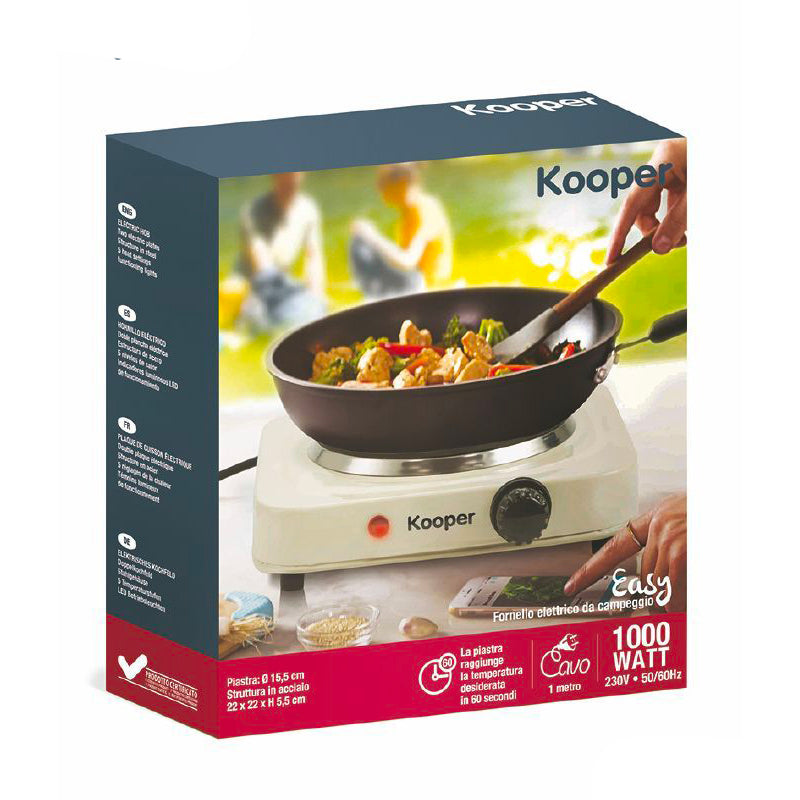 15 5 Cm Kooper Easy Fornello Elettrico 1000 W