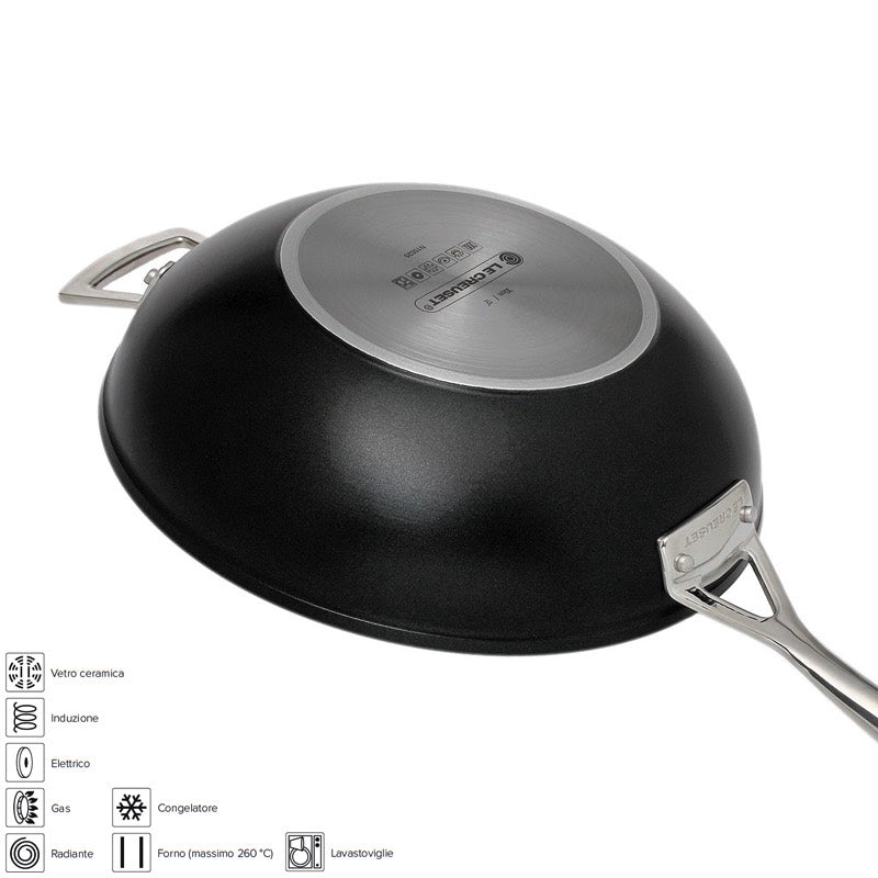 Le Creuset Les Forgees Wok Antiaderente In Alluminio Con Manico