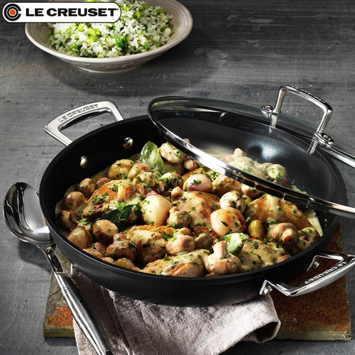 Le Creuset Les Forgees Tegame Basso Antiaderente In Alluminio Con Coperchio