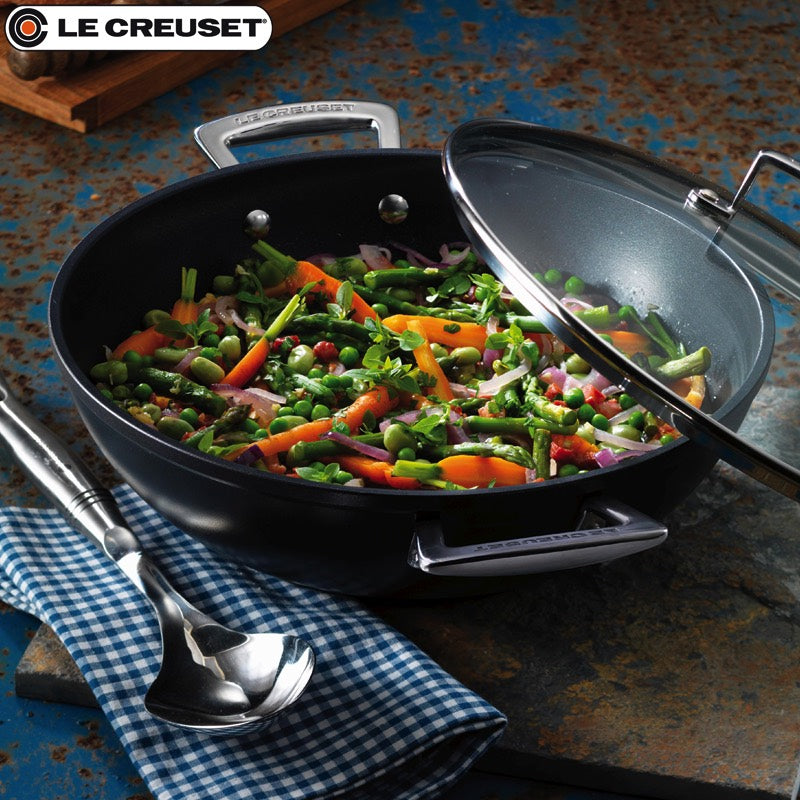 Le Creuset Les Forgees Tegame Basso Antiaderente In Alluminio Con Coperchio