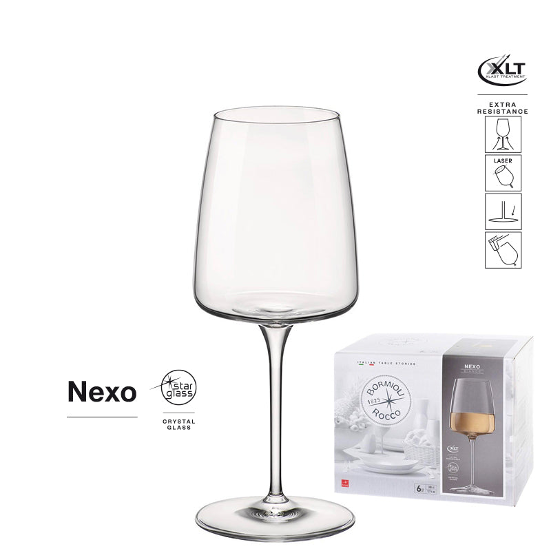 37 8 Cl Bormioli Rocco Nexo Calice Vino Bianco In Vetro Set 6 Pezzi