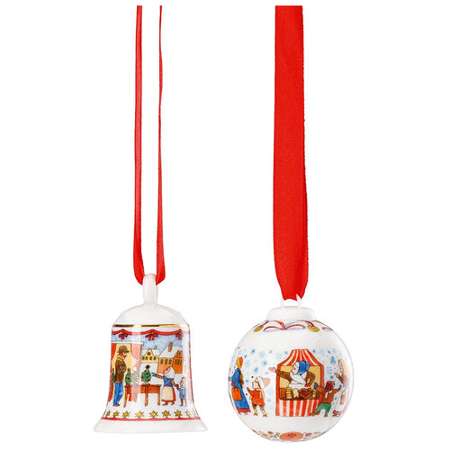 Hutschenreuther Mercatino Di Natale Decori Natalizi In Porcellana Set 2 Pz
