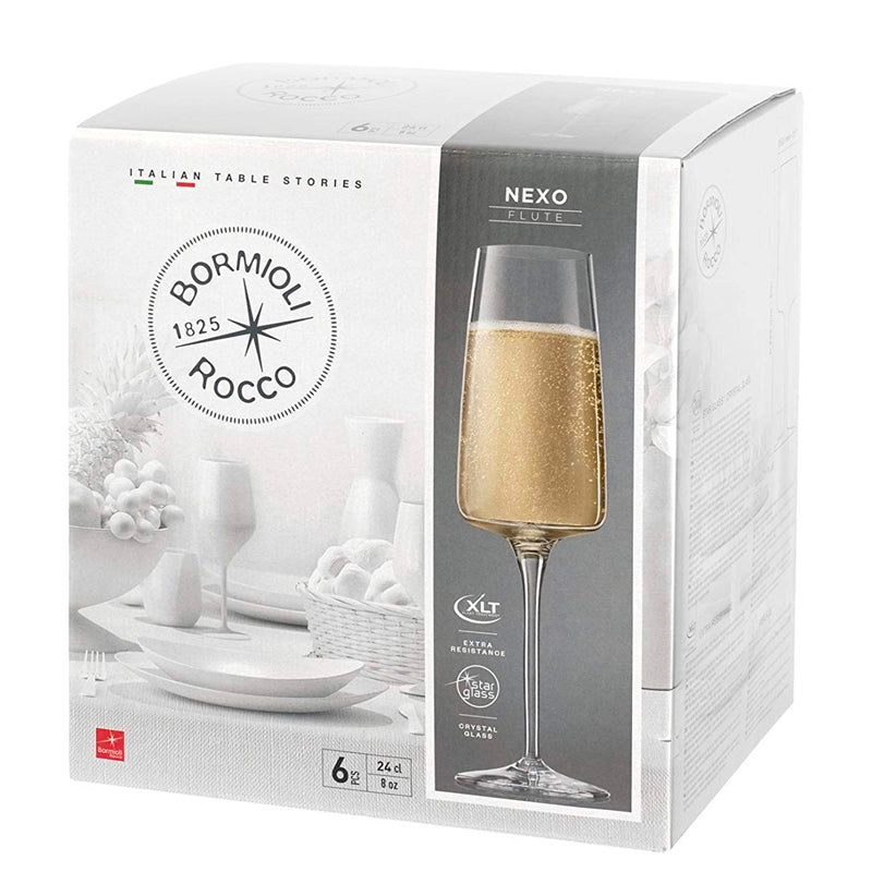 26 2 Cl Bormioli Rocco Nexo Calice Flute In Vetro Set 6 Pezzi