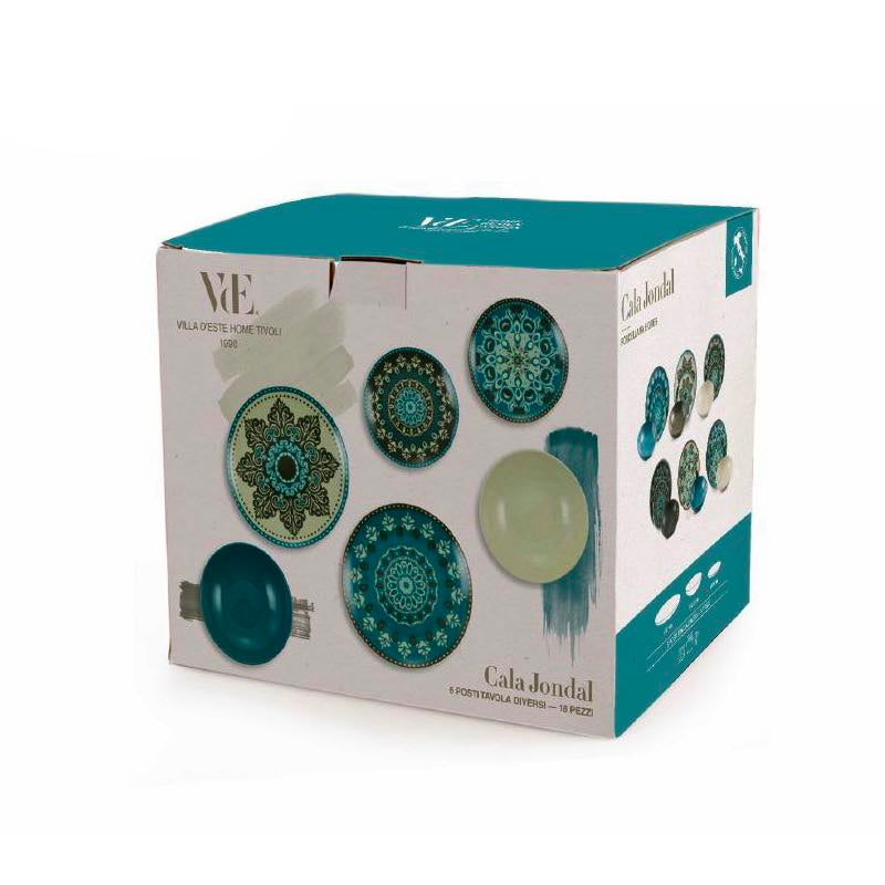 Villa D Este Cala Jondal Servizio Piatti In Stoneware Set 18 Pz