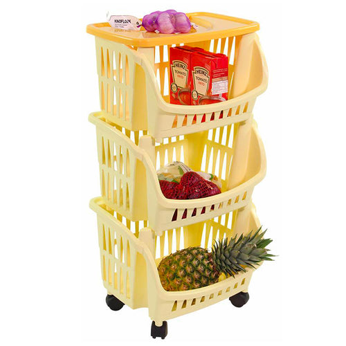 Bama Tidy Carrello Portaoggetti Con Ruote E Vassoio In Plastica Set 3 Pz