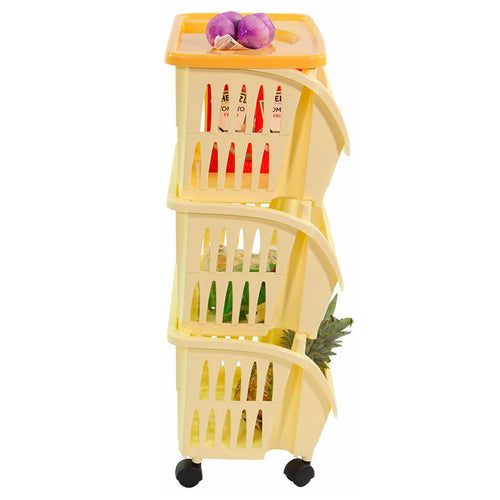 Bama Tidy Carrello Portaoggetti Con Ruote E Vassoio In Plastica Set 3 Pz