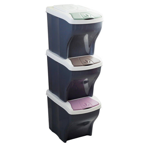 Bama Tris Di Poker Pattumiera Raccolta Differenziata In Plastica Set 3 Pz