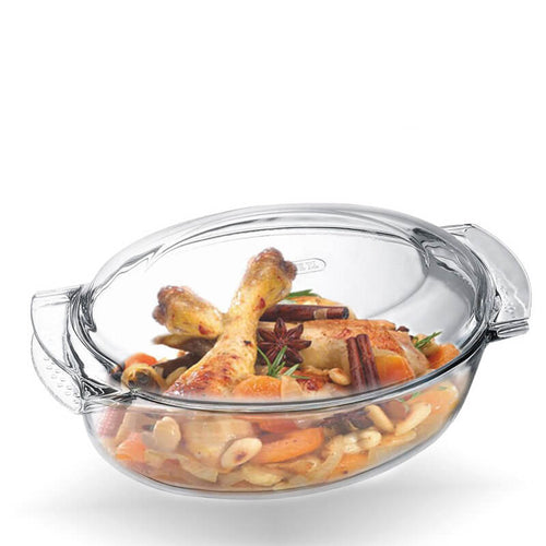 39X23 Cm Pyrex Classic Easy Grip Casseruola Ovale In Vetro Borosilicato Con Coperchio