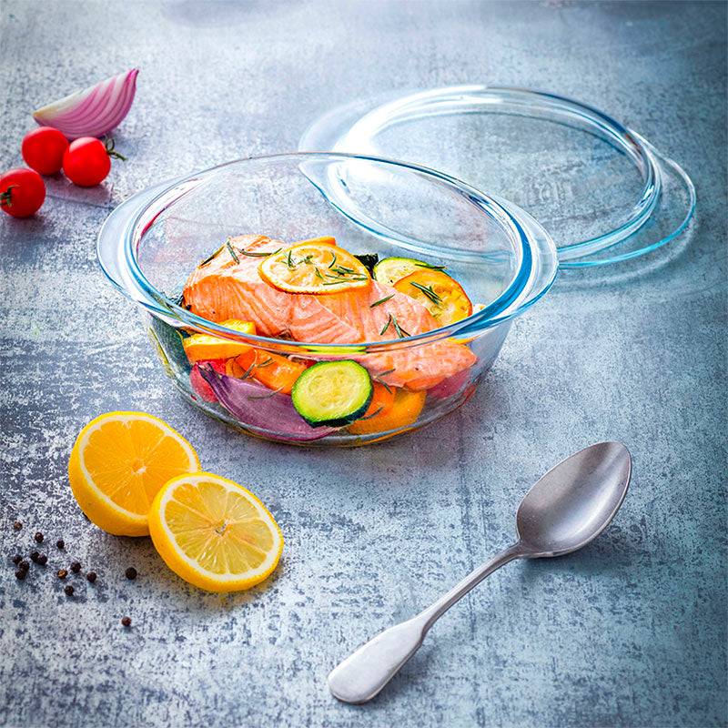 Pyrex Essentials Set Casseruole Rotonde In Vetro Borosilicato Con Coperchio Set 3 Pz