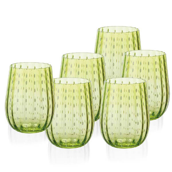 40 Cl Goccia Bicchiere Acqua In Vetro Set 6 Pezzi