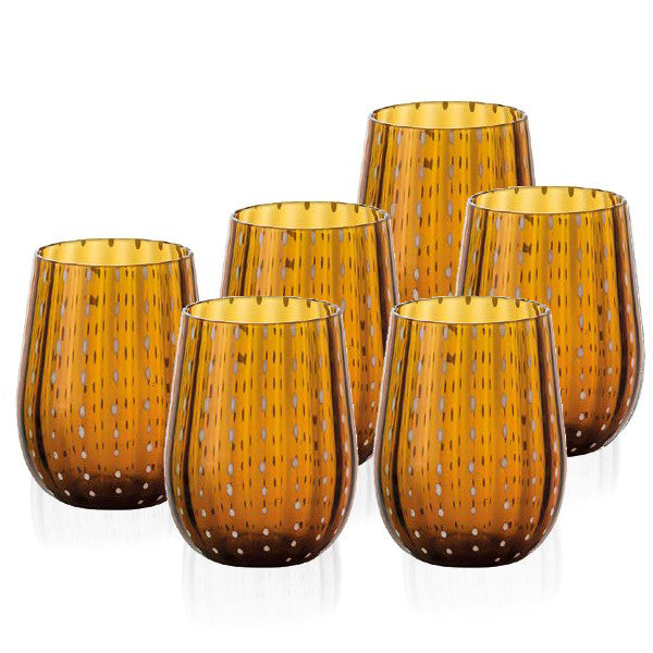 40 Cl Goccia Bicchiere Acqua In Vetro Set 6 Pezzi