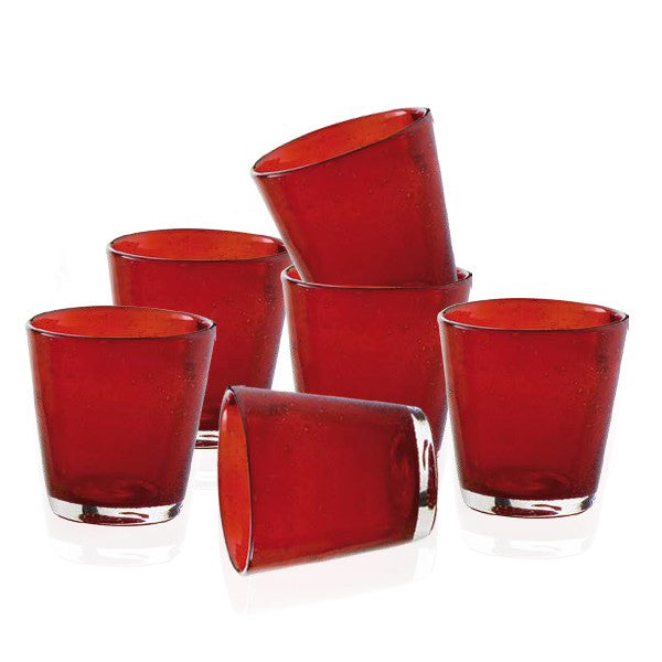 30 Cl Bollicine Bicchiere Acqua In Vetro Set 6 Pezzi