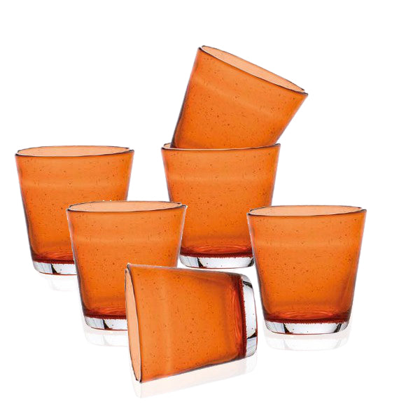 30 Cl Bollicine Bicchiere Acqua In Vetro Set 6 Pezzi