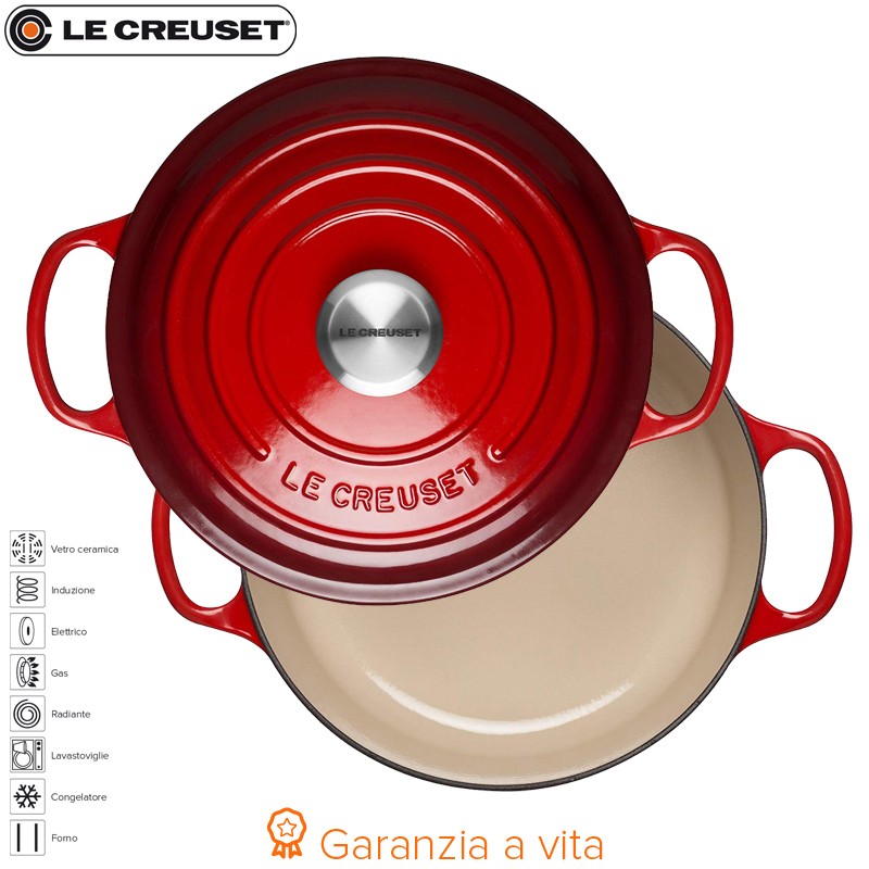 22 Cm Le Creuset Cocotte Evolution Casseruola Rotonda In Ghisa