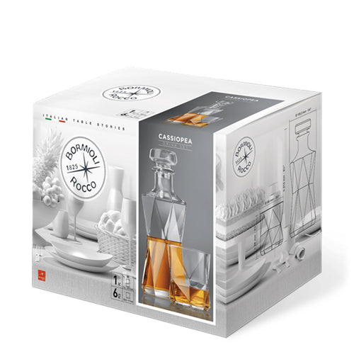 Bormioli Rocco Cassiopea Set Whisky In Vetro Set 7 Pezzi