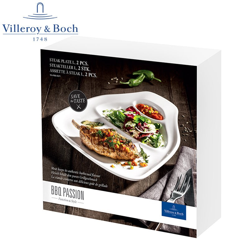 30 9X28 8 Cm Villeroy And Boch Bbq Passion Piatto Bistecca In Porcellana Set 2 Pz