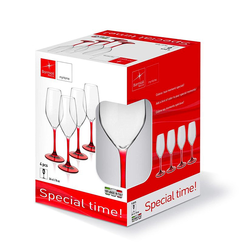 24 Cl Bormioli Rocco Divino Calice Flute In Vetro Set 4 Pezzi