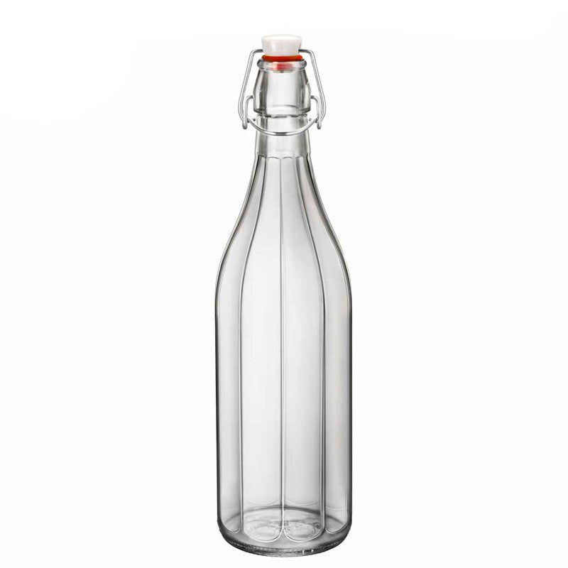 1 Litro Bormioli Rocco Oxford Bottiglia Con Tappo Ermetico In Vetro Set 6 Pz