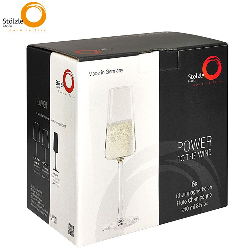 23 8 Cl Stolzle Lausitz Power Calice Flute In Vetro Set 6 Pezzi