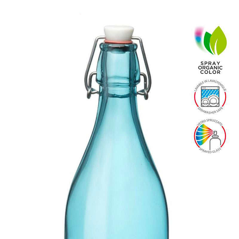 1 Litro Bormioli Rocco Giara Bottiglia Acqua In Vetro Set 6 Pezzi