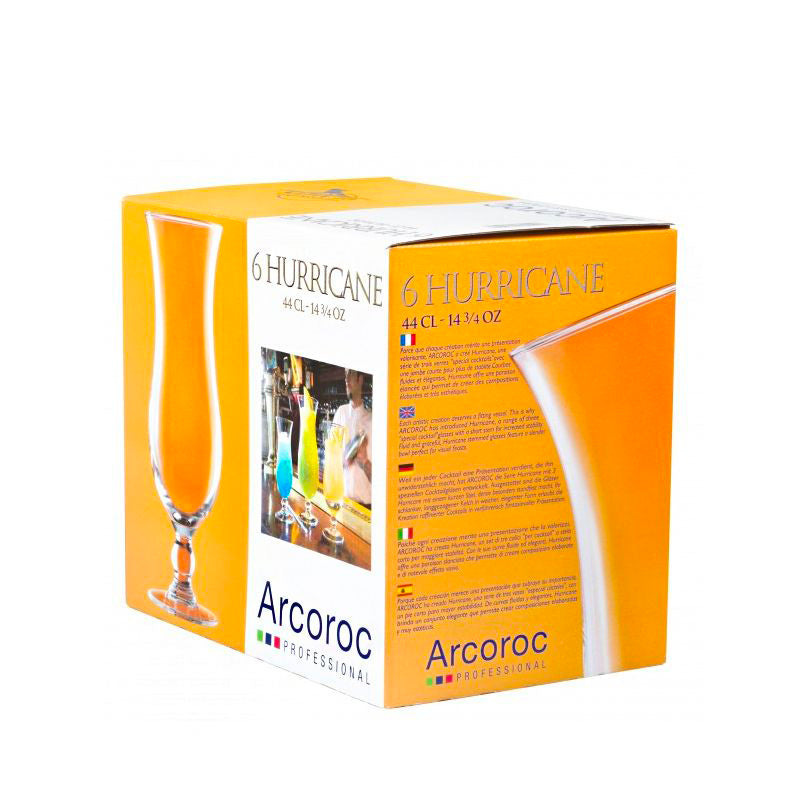 44 Cl Arcoroc Hurricane Bicchiere Bibita In Vetro Set 6 Pezzi