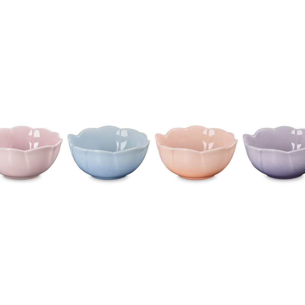 10 cm - Le Creuset Fiore Anemone Ciotola In Gres Vetrificato Set 4 Pz