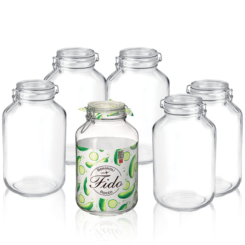 400 Cl Bormioli Rocco Fido Vasetto Ermetico Cilindrico In Vetro Set 6 Pz