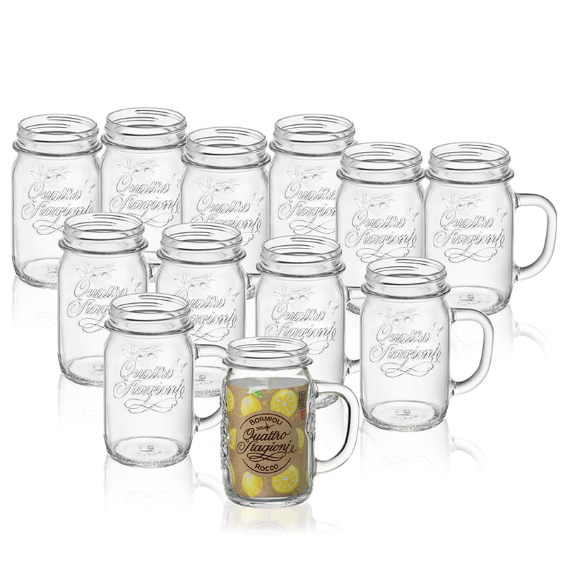 41 5 Cl Bormioli Rocco Quattro Stagioni Vasetto Con Manico Senza Capsula Set 12 Pz