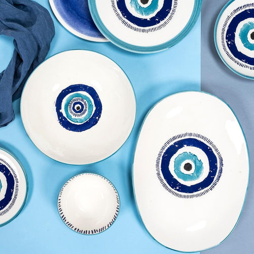 32 Cm Villa D Este Occhio Marino Piatto Piano In Dolomite