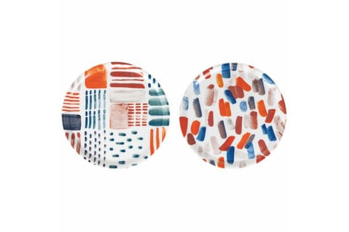 33 Cm Villa D Este Signs Piatto Pizza In Porcellana Set 2 Pz