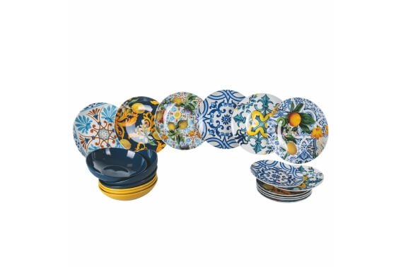 Villa D Este Italian Beauty Servizio Piatti In Stoneware Set 18 Pz