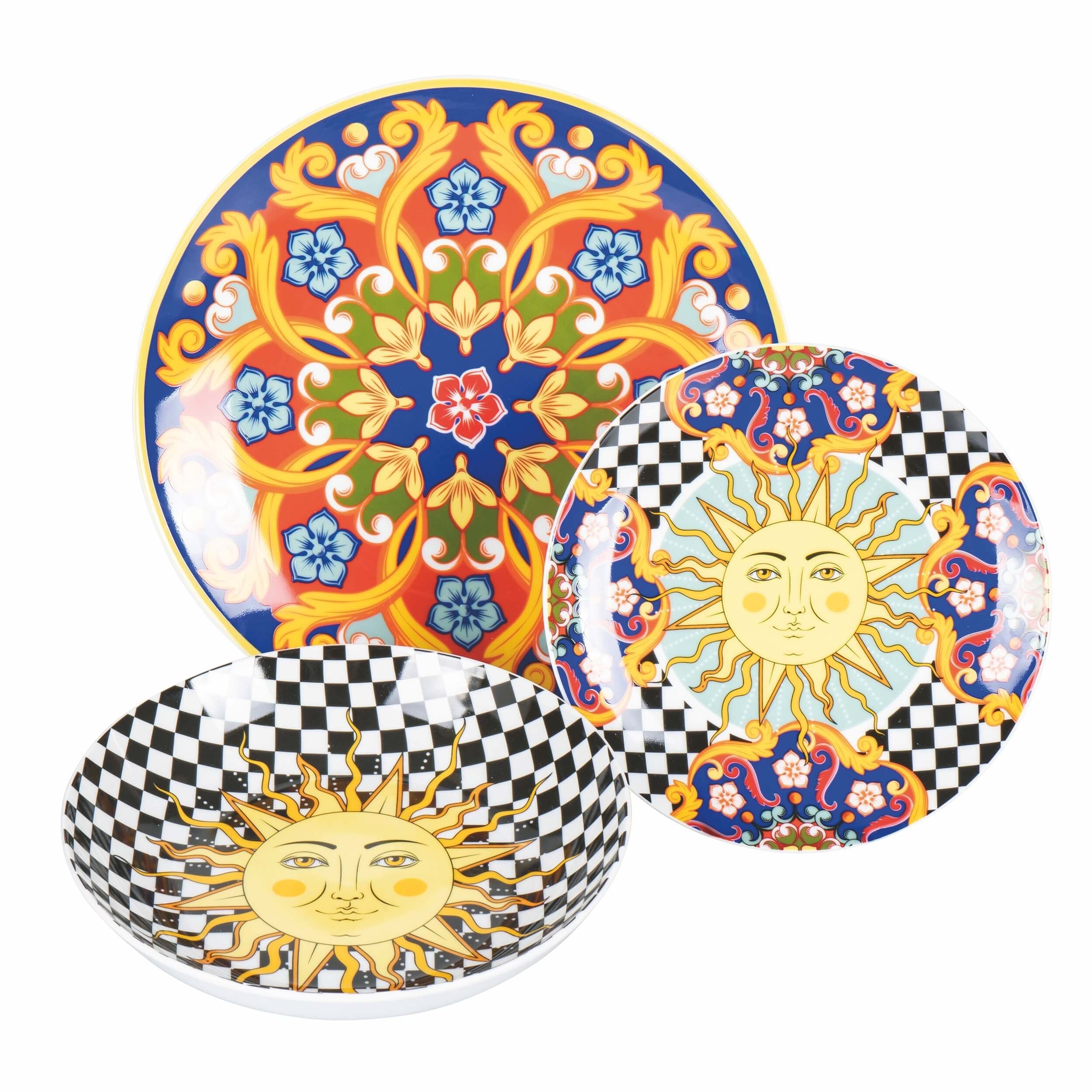 Villa D Este Sole Mio Servizio Piatti In Porcellana Set 18 Pz