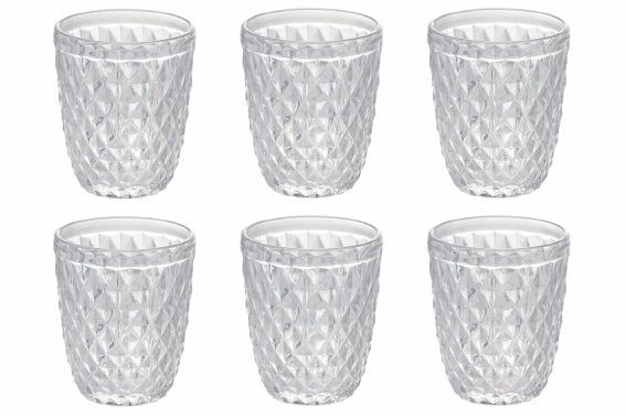 26 Cl Villa D Este Diamond Bicchiere Acqua In Vetro Set 6 Pezzi