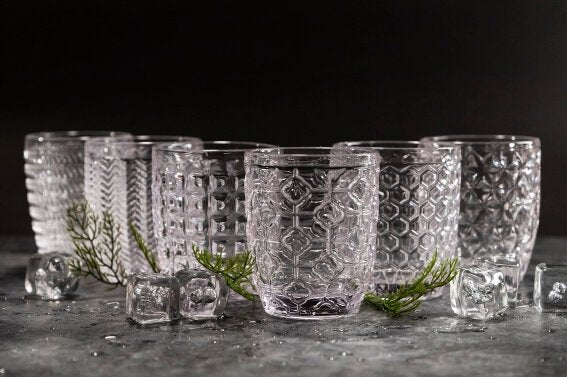 30 Cl Villa D Este Geometrie Bicchiere Acqua In Vetro Set 6 Pezzi