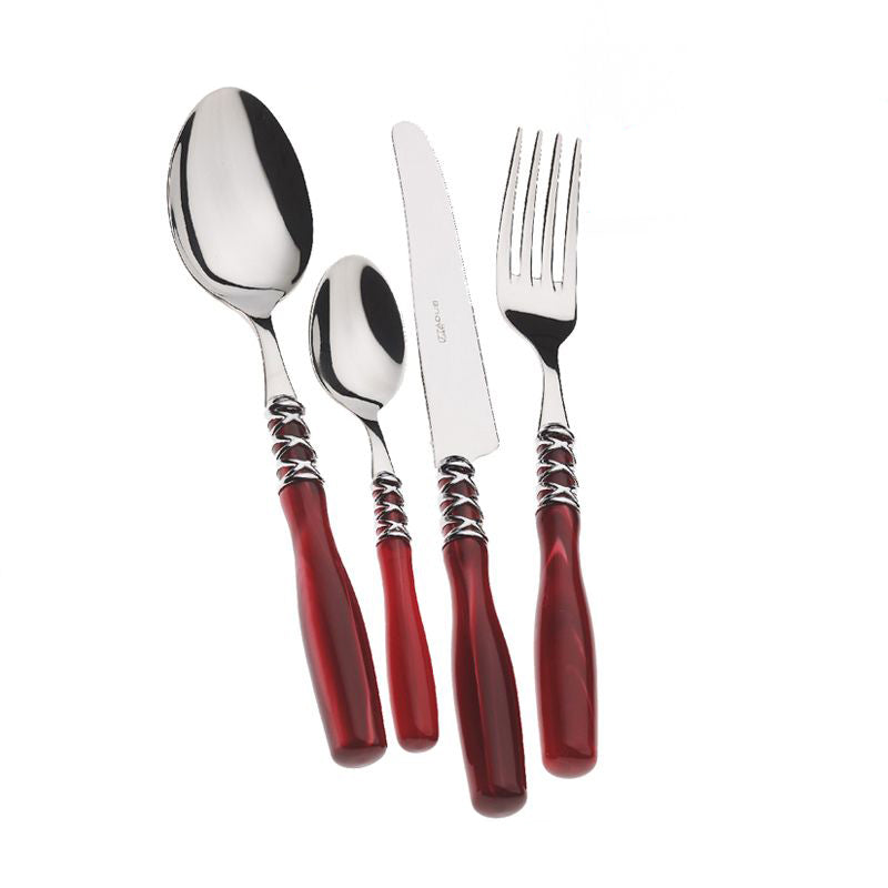 Bugatti Arianna Servizio Posate Ghiera Cromata Acciaio Inox Set 24 Pz