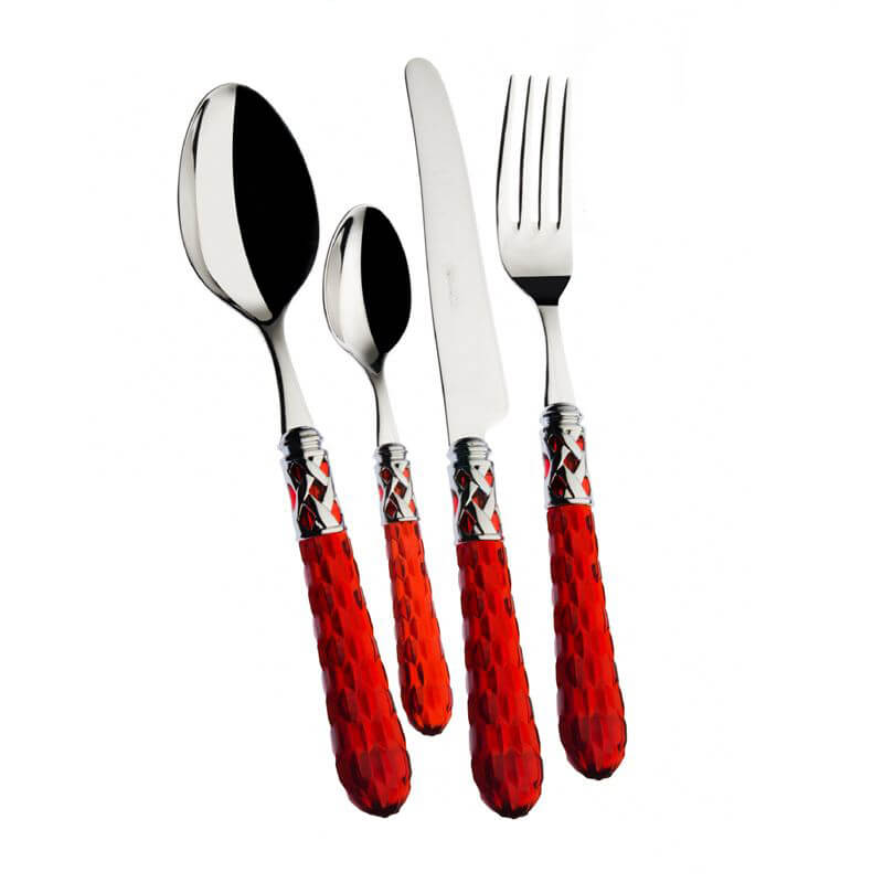 Bugatti Bohemia Servizio Posate Ghiera Cromata Acciaio Inox Set 24 Pz
