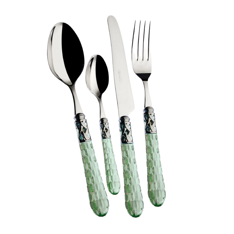 Bugatti Bohemia Servizio Posate Ghiera Cromata Acciaio Inox Set 24 Pz