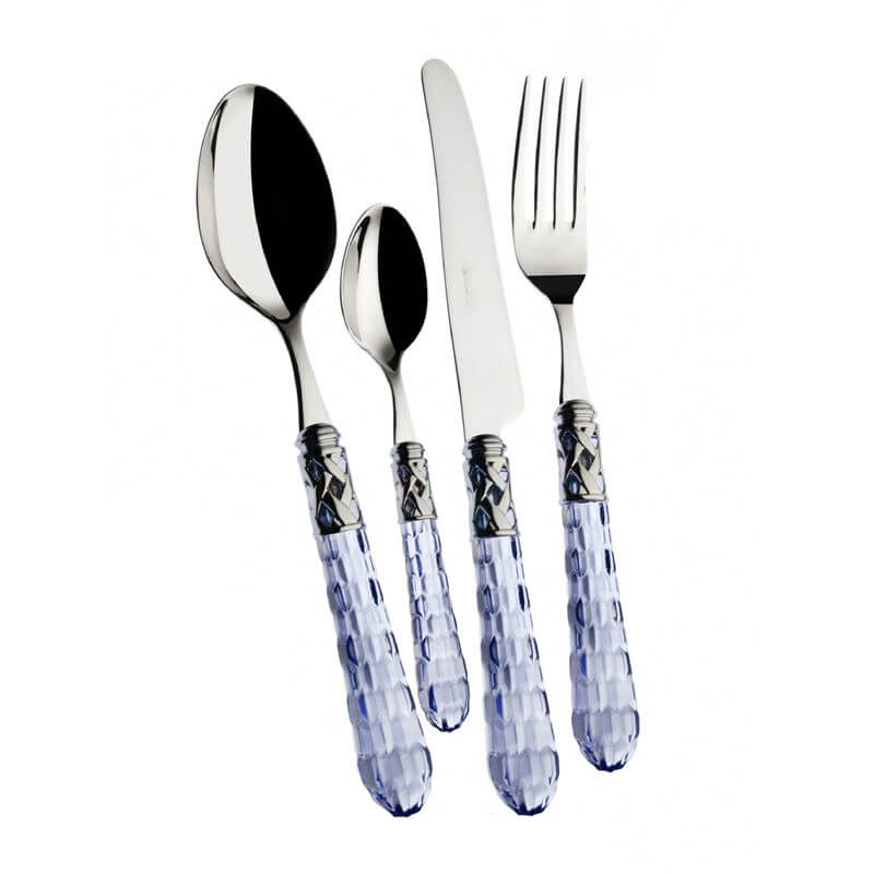 Bugatti Bohemia Servizio Posate Ghiera Cromata Acciaio Inox Set 24 Pz