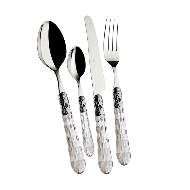 Bugatti Bohemia Servizio Posate Ghiera Cromata Acciaio Inox Set 24 Pz
