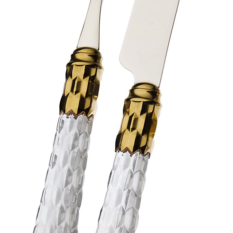 Bugatti Cristallo Servizio Posate Ghiera Dorata Acciaio Inox Set 24 Pz