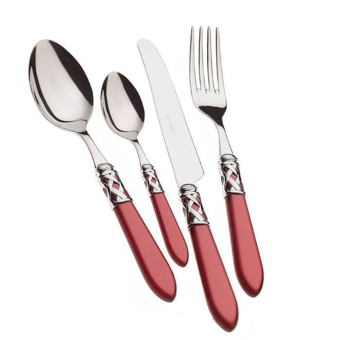Bugatti Aladdin Servizio Posate Ghiera Cromata Acciaio Inox E Acrilico Set 24 Pz