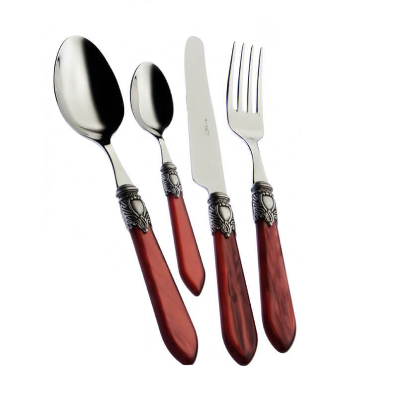 Bugatti Oxford Servizio Posate Ghiera Argentata Acciaio Inox Set 24 Pz