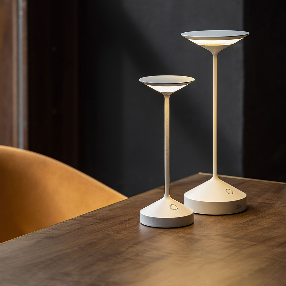 22 cm - Abert Tempo Mini Lampada Da Tavolo Ricaricabile In Alluminio
