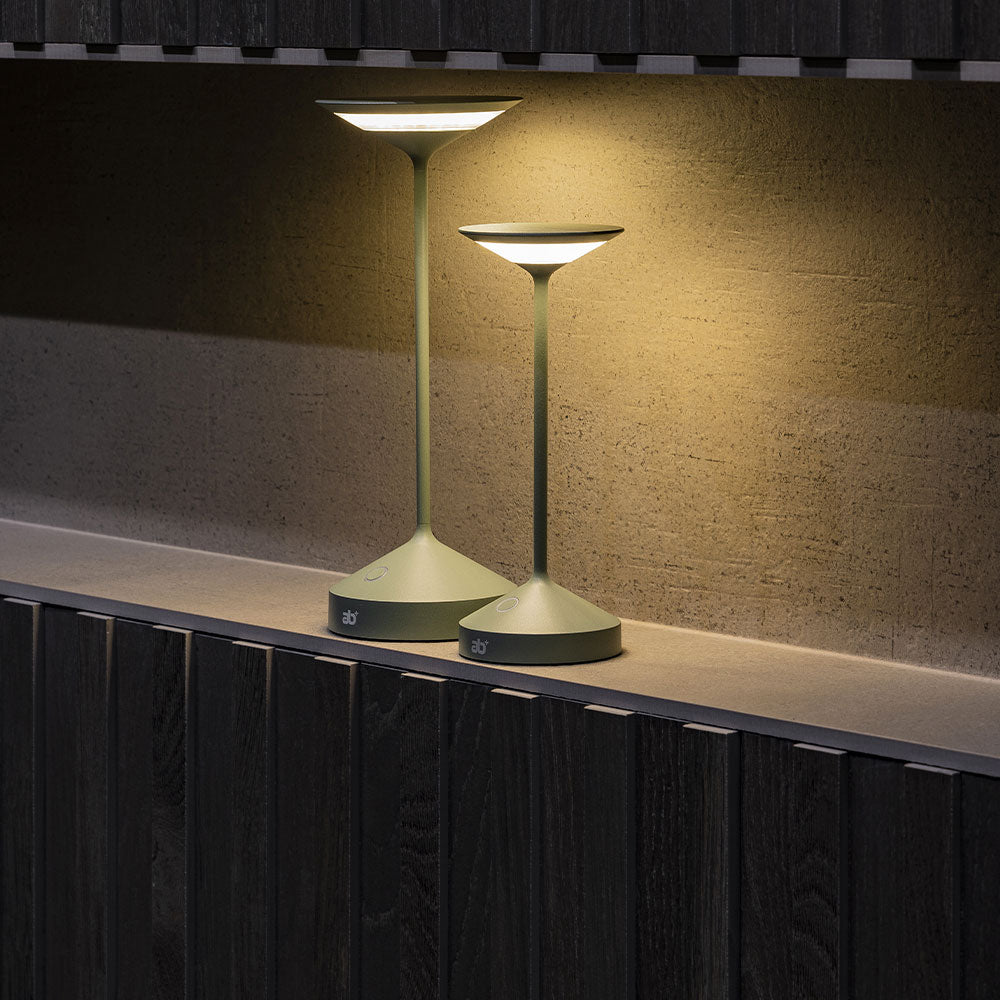 28 cm - Abert Tempo Lampada Da Tavolo Ricaricabile In Alluminio