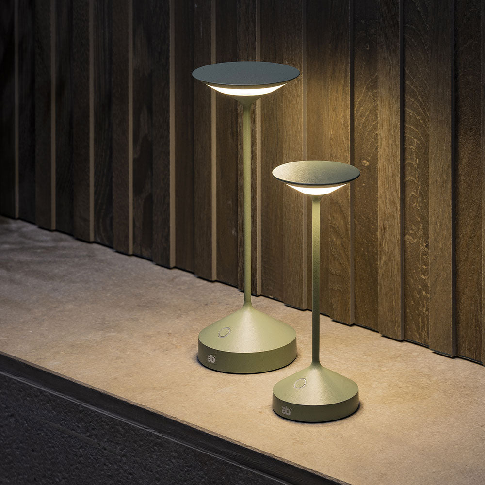 28 cm - Abert Tempo Lampada Da Tavolo Ricaricabile In Alluminio