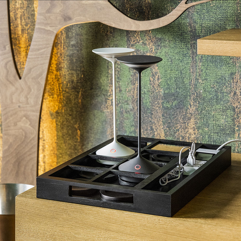 28 cm - Abert Tempo Lampada Da Tavolo Ricaricabile In Alluminio