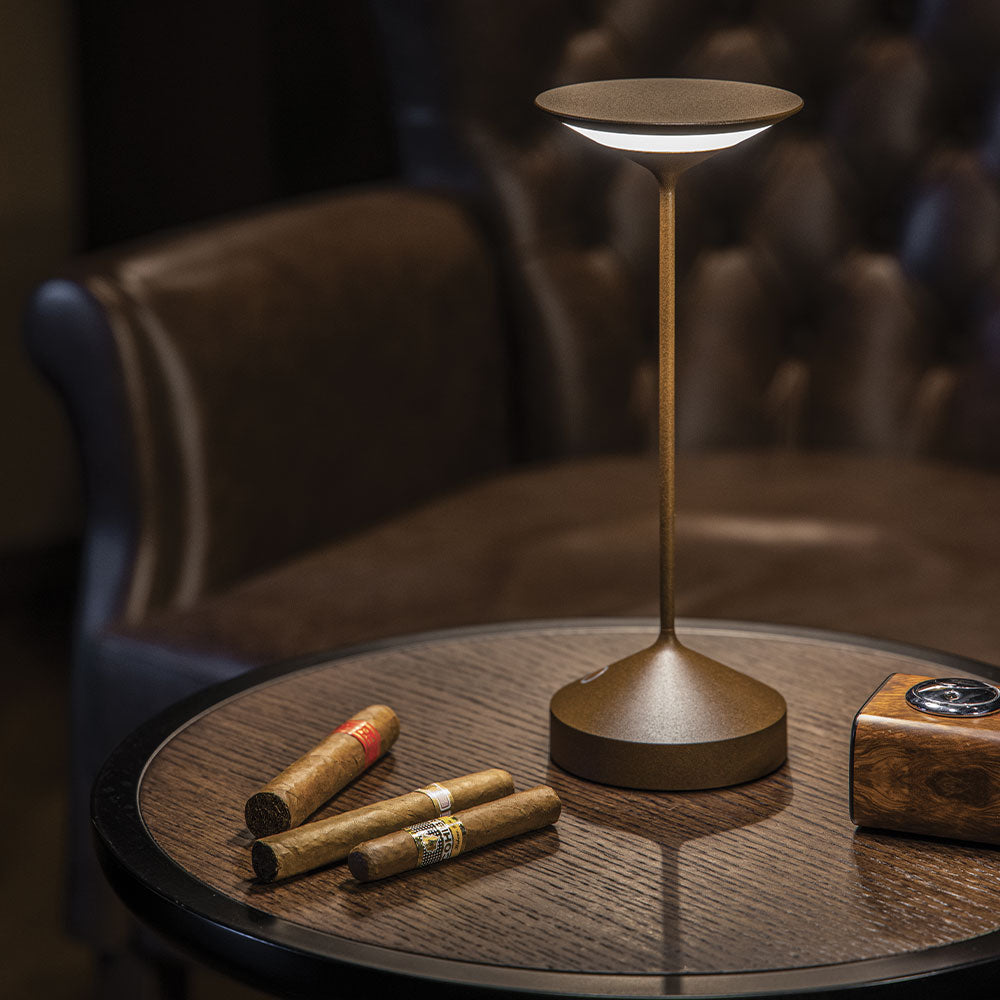 22 cm - Abert Tempo Mini Lampada Da Tavolo Ricaricabile In Alluminio