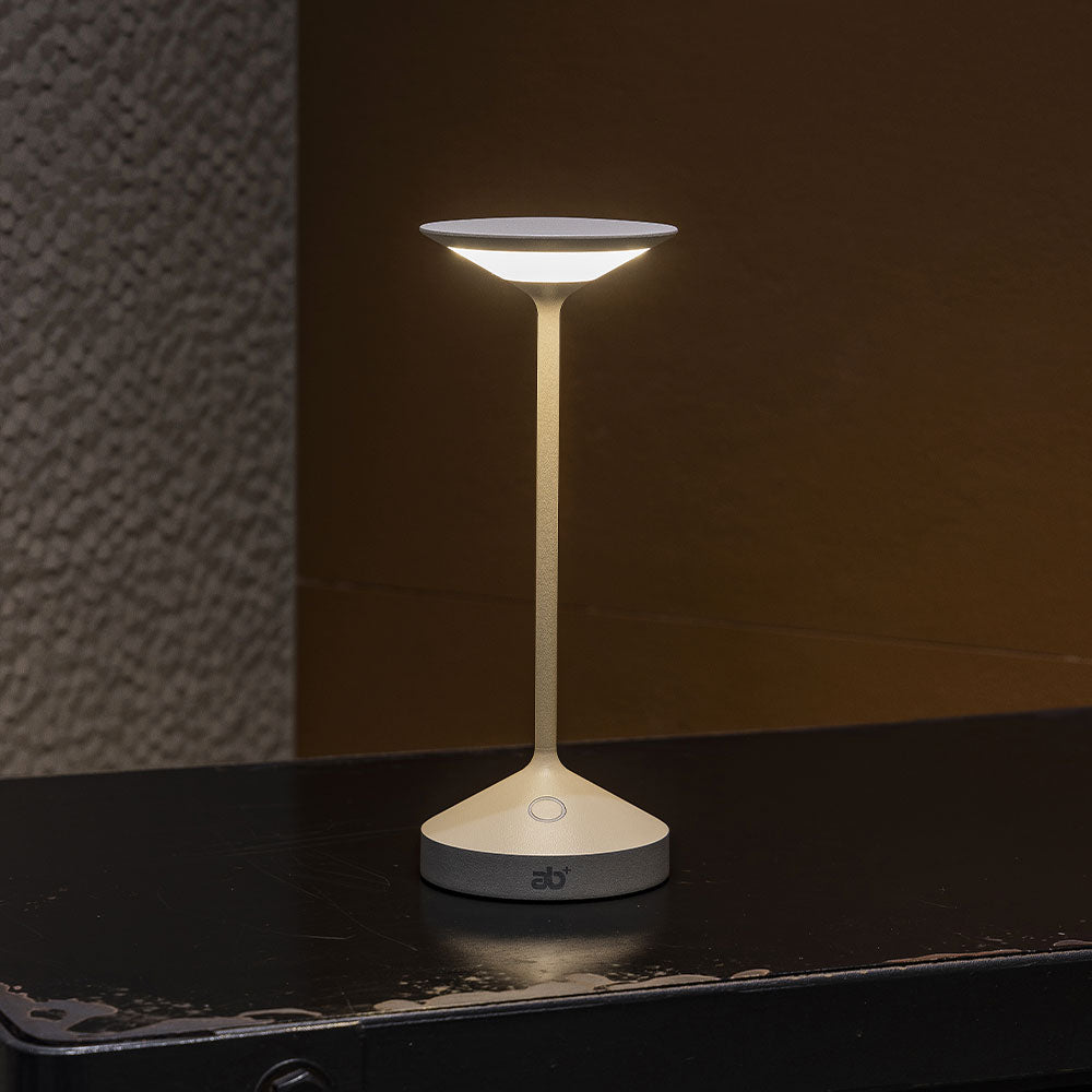 28 cm - Abert Tempo Lampada Da Tavolo Ricaricabile In Alluminio