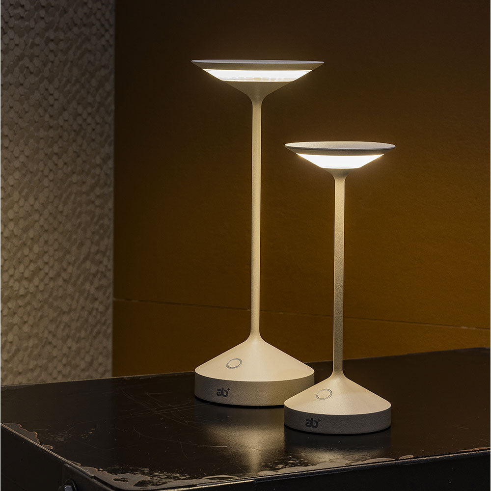 28 cm - Abert Tempo Lampada Da Tavolo Ricaricabile In Alluminio