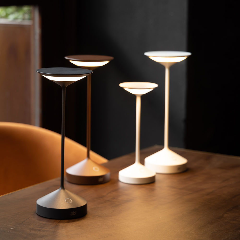 22 Cm - Tempo Mini Lampe De Table Rechargeable En Aluminium